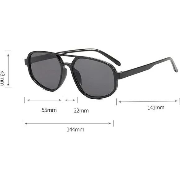 Mens Orange Aviator Sunglasses Gradient Lenses Double Bridge Frame Hip Hop 2026 - Picture 8 of 8